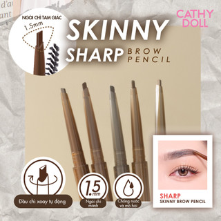 COMBO 3 Chì Kẻ Mày Đầu Tam Giác Siêu Mảnh Cathy Doll, Dễ Kẻ, Lâu Trôi Skinny Sharp 0.06g