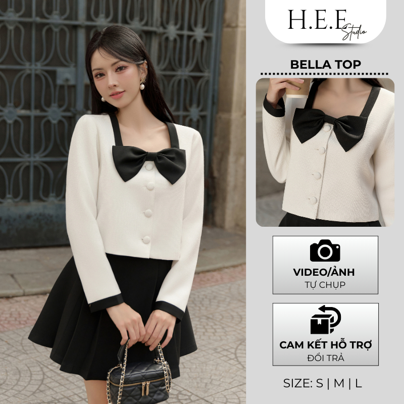 H.E.E -  Áo dài tay Bella Top thiết kế phong cách tiểu thư, nhẹ nhàng, nơ rời