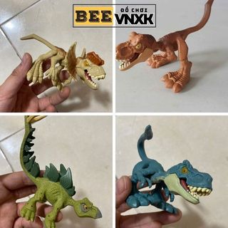 Set 4 mô hình Khủng long uốn dẻo mini T-Rex, Stegosaurus, Dilophosaurus xuất dư - BEE VNXK