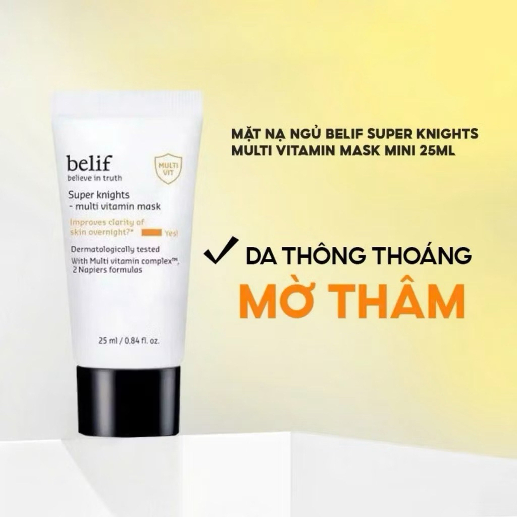 Mặt nạ ngủ Belif Super Kningh Multi Vitamin Mask Tuýp 25mL hạn 2028 dưỡng sáng da IS39