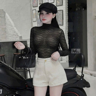 Áo ren lưới sóng ĐÁ Lấp Lánh Hot Girl Body FIT Dáng