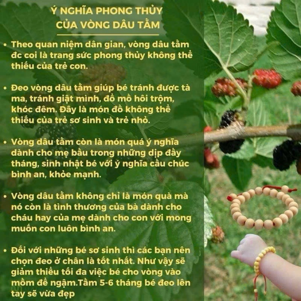 Vòng Dâu Tằm Cho Bé Ngủ Ngon Giấc - Dành Cho Bé Dưới 5 Tuổi