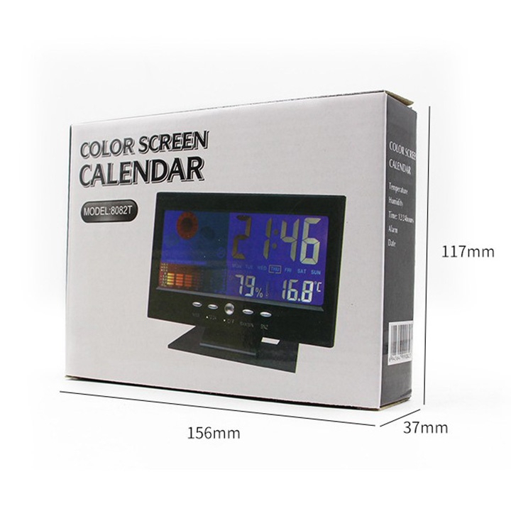 【Rẻ】Đồng Hồ Để Bàn LED Màn Hình LCD Báo Thức, Hiển Thị Nhiệt Độ Cảm Biến Âm Thanh 483 HTR