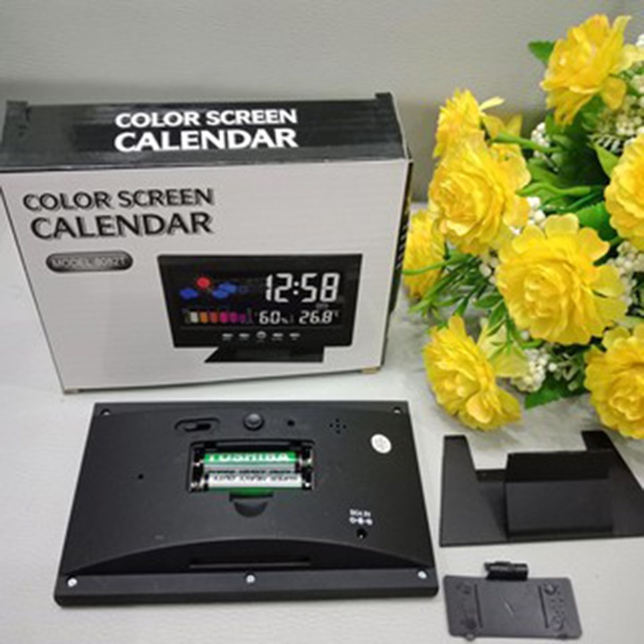 【Rẻ】Đồng Hồ Để Bàn LED Màn Hình LCD Báo Thức, Hiển Thị Nhiệt Độ Cảm Biến Âm Thanh 483 HTR