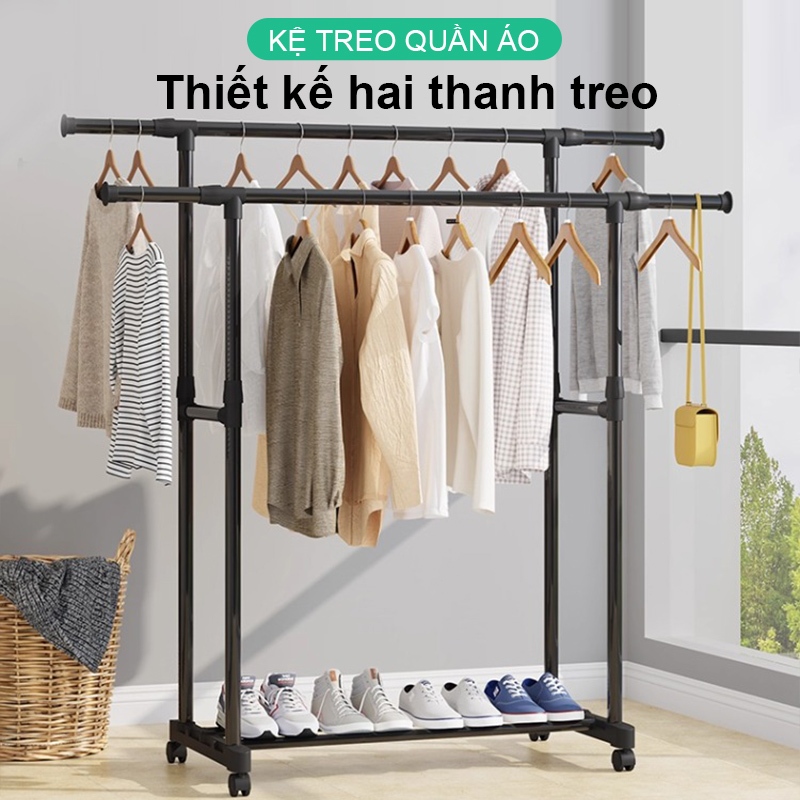 𝐎𝐥𝐢𝐟𝐞 Kệ Treo Quần Ao Đa Dạng Giá Treo Quần Áo Có Thể Mở Rộng Giá Treo Quần Áo Có Bánh Xe Di Chuyển