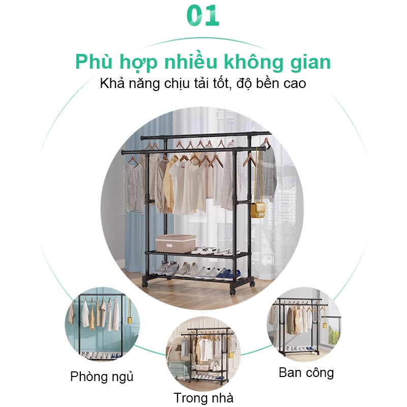 𝐎𝐥𝐢𝐟𝐞 Kệ Treo Quần Ao Đa Dạng Giá Treo Quần Áo Có Thể Mở Rộng Giá Treo Quần Áo Có Bánh Xe Di Chuyển