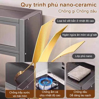Kệ đựng gia vị Bảo vệ 360 độ khỏi bụi và côn trùng Tủ Đựng Gia Vị Đa Năng Thép cacbon cao cấp Tủ bếp Đa năng
