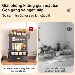 Kệ đựng gia vị Bảo vệ 360 độ khỏi bụi và côn trùng Tủ Đựng Gia Vị Đa Năng Thép cacbon cao cấp Tủ bếp Đa năng