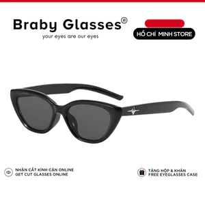 Kính râm mát nam nữ mắt mèo thời trang chống tia UV Braby Glasses gọng nhựa cao cấp thiết kế sang trọng KR51