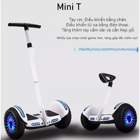 Xe cân bằng Mini T, tặng tay cầm dài, App điện thoại thông minh, AI ...
