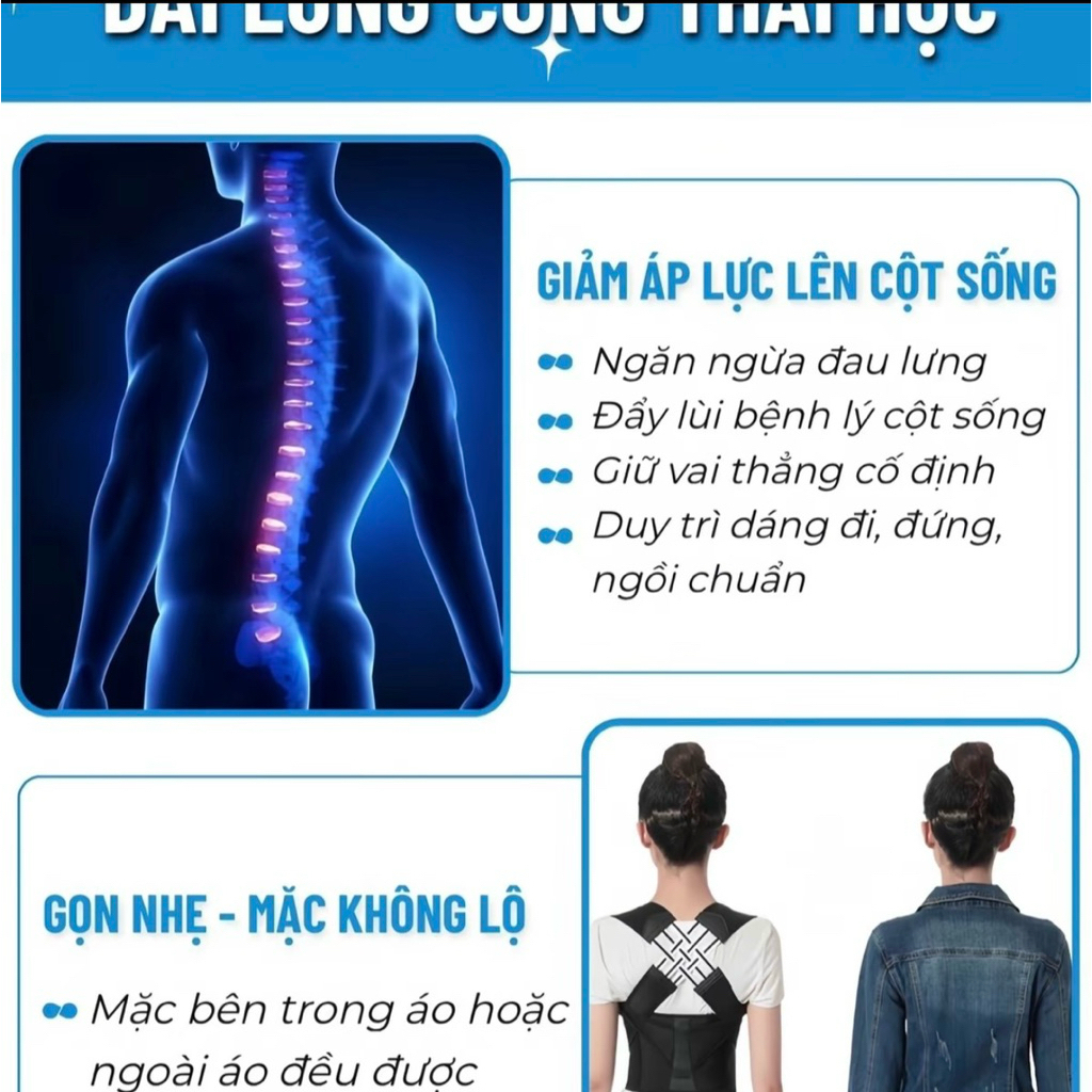 Đai Chống Gù Lưng Định Hình Vóc Dáng,Đai Chỉnh Tư Thế Nam Nữ Loại 1