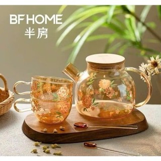Bộ ấm hoa thuỷ tinh kèm 2 cốc thiết kế tinh tế sang trọng