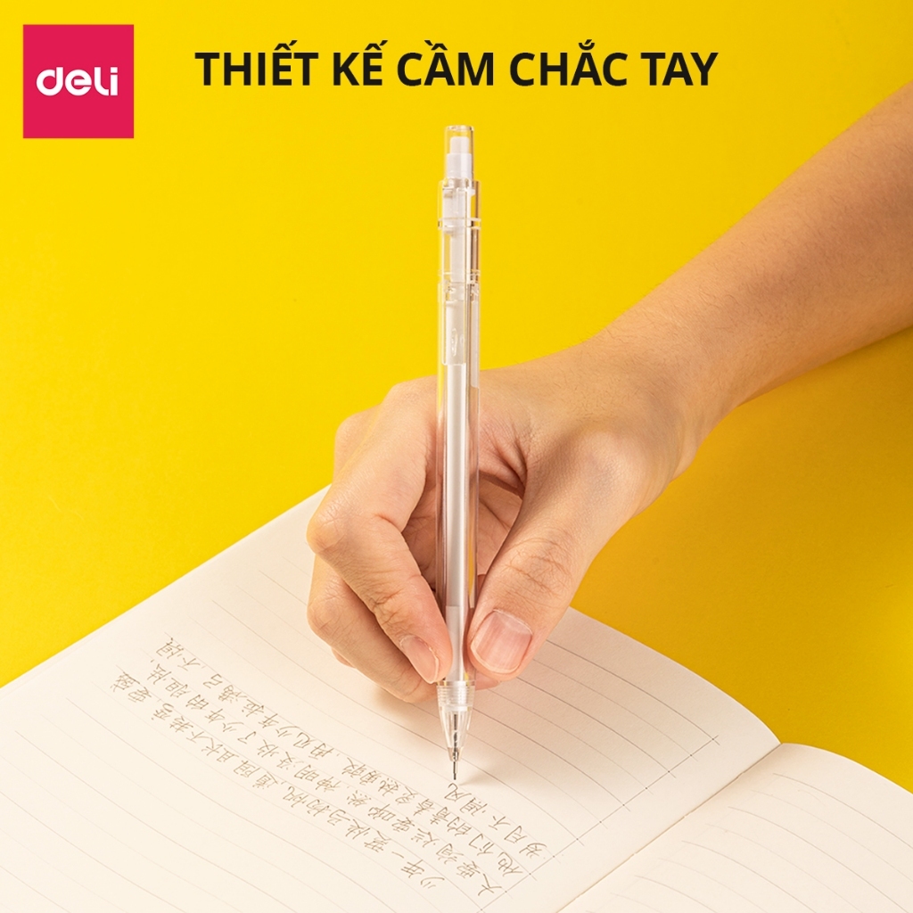 [DELI] Bút Chì Kim Học Sinh Có Tẩy 0.5/0.7mm, Thân Nhựa Cao Cấp, Thiết Kế Mới Dễ Viết