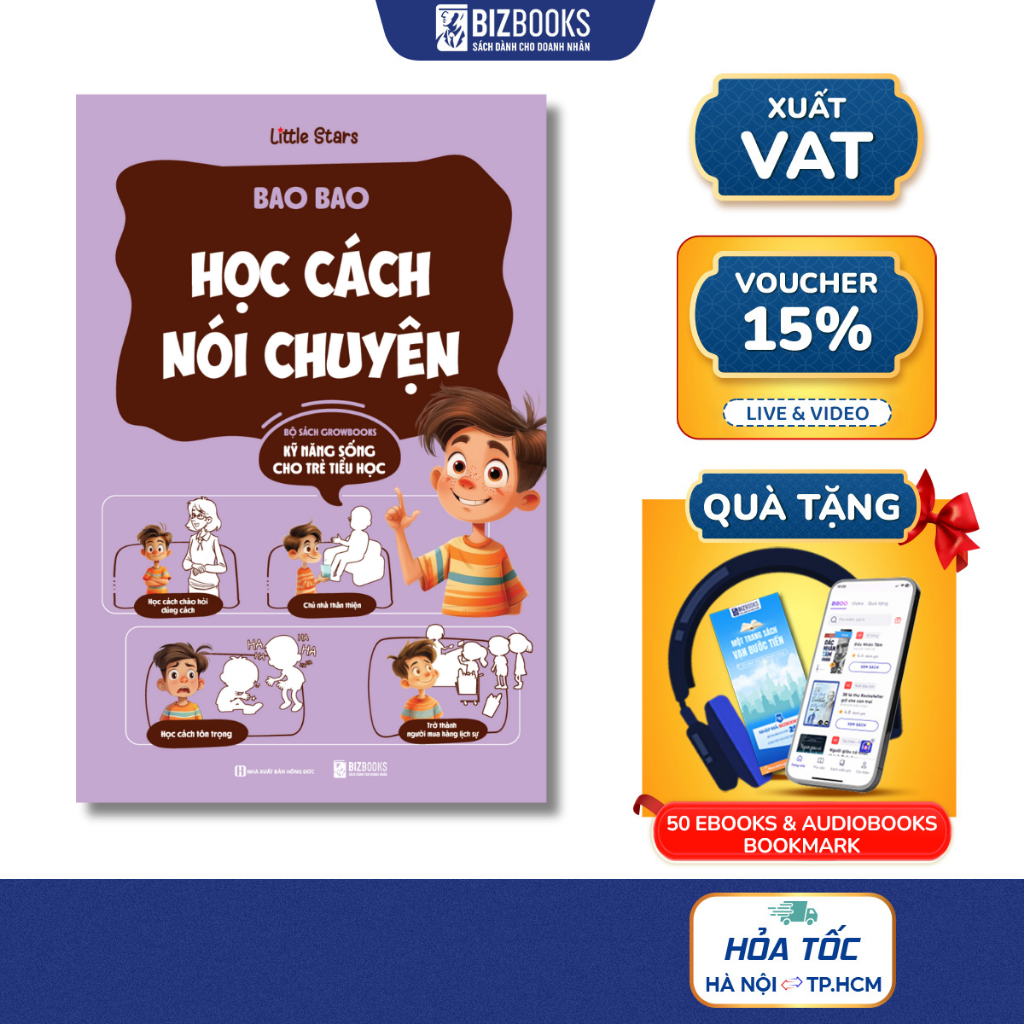 Sách Bao Bao Học Cách Nói Chuyện - Growbooks - Kỹ Năng Sống Dành Cho Trẻ Tiểu Học