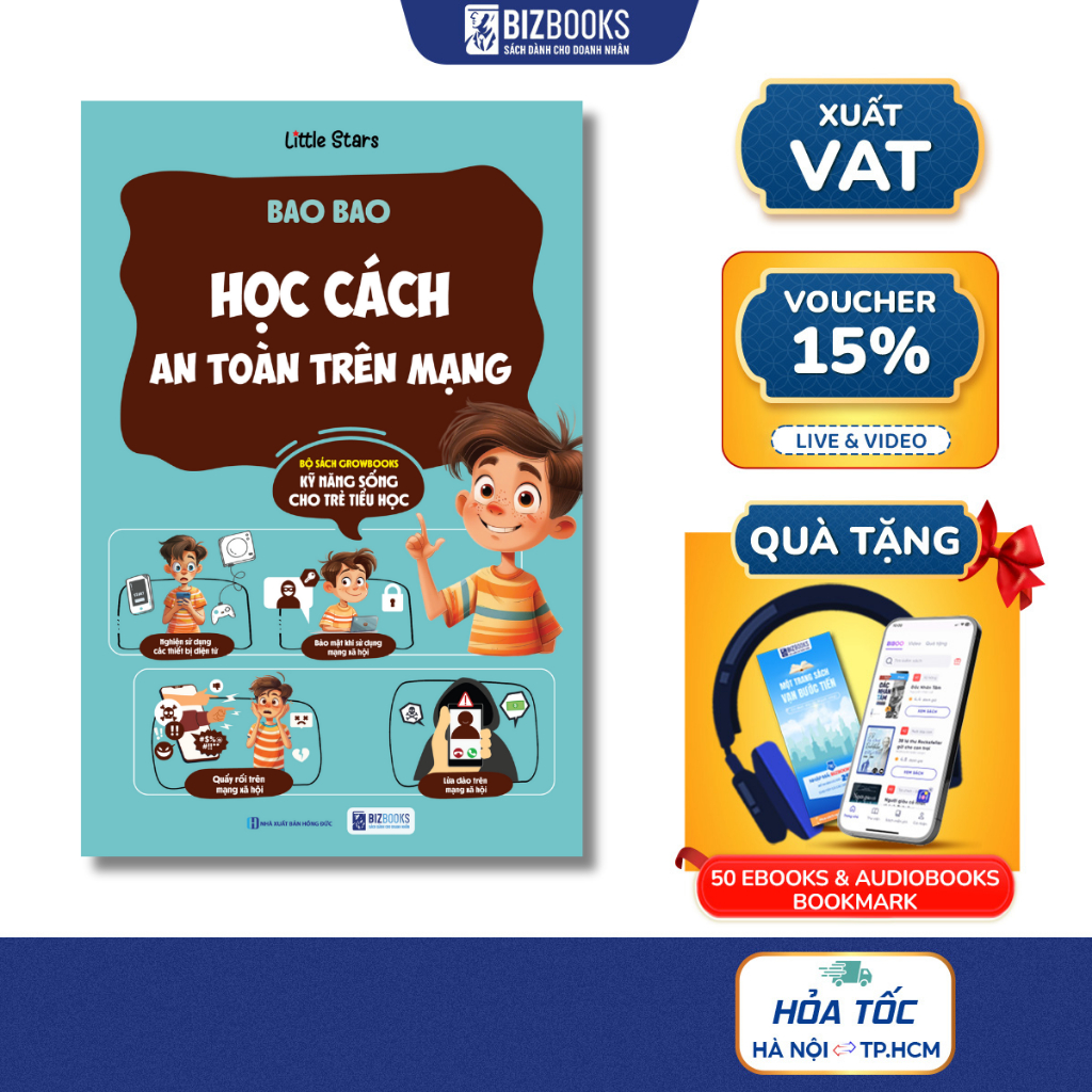 Sách Bao Bao Học Cách An Toàn Trên Mạng - Growbooks - Kỹ Năng Sống Dành Cho Trẻ Tiểu Học