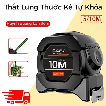 Thước dây huỳnh quang công nghệ đen thước dây nhập khẩu 5/10 mét, mở rộng và dày lên chống mài mòn đo chính xác
