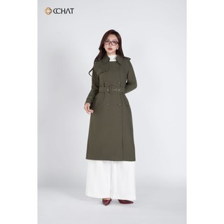Áo Măng Tô 𝐂𝐂𝐇𝐀𝐓 Dáng Suông Dài Karina Kèm Đai Chất Liệu Tuytsi Cao Cấp 24MDS2002ST