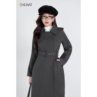Áo Măng Tô 𝐂𝐂𝐇𝐀𝐓 Dáng Suông Dài Karina Kèm Đai Chất Liệu Tuytsi Cao Cấp 24MDS2002ST