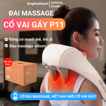 Đai Massage Cổ Vai Gáy P11 Cao Cấp, Máy Mát Xa Cổ Vai Gáy, Máy Xoa Bóp Cổ Vai Gáy Giảm Nhức Mỏi Công Nghệ Bấm Huyệt