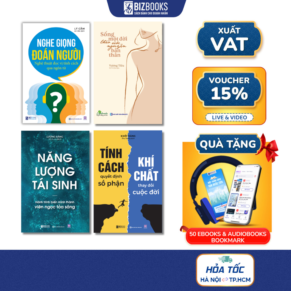 Sách Phụ Nữ: Nghe Giọng Đoán Người, Năng Lượng Tái Sinh, Sống Theo Ước Nguyện Bản Thân, Tính Cách Quyết Số Phận