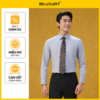 [T7_SALE 20%_HT] Áo Sơ Mi Nam Dài Tay 9SMDB549GHS BILUXURY Form Slimfit Cao Cấp Chống Nhăn Kháng Khuẩn