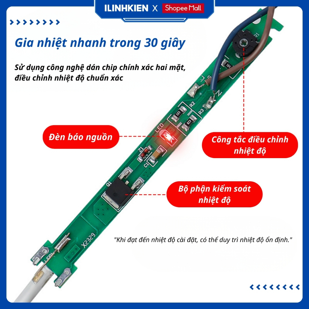 Mỏ hàn thiếc 908S 60W 220V điều chỉnh nhiệt độ chất lượng cao ILinhkien