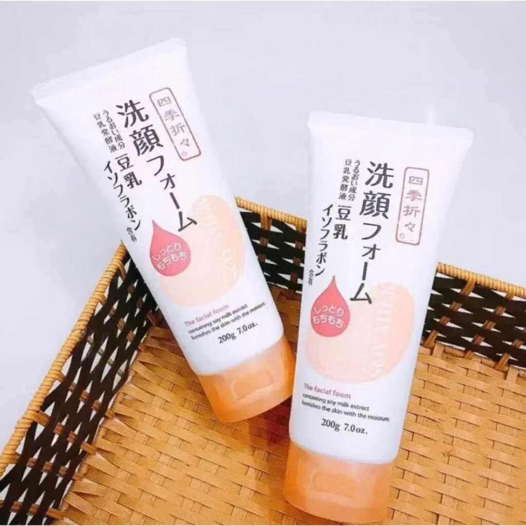 Sữa Rửa Mặt,Sữa Tắm, Nước hoa hồng Shikioriori Soy Milk Facial Foam Chiết Xuất Từ Đậu Nành Dưỡng Ẩm, Căng Da, Mịn Màng