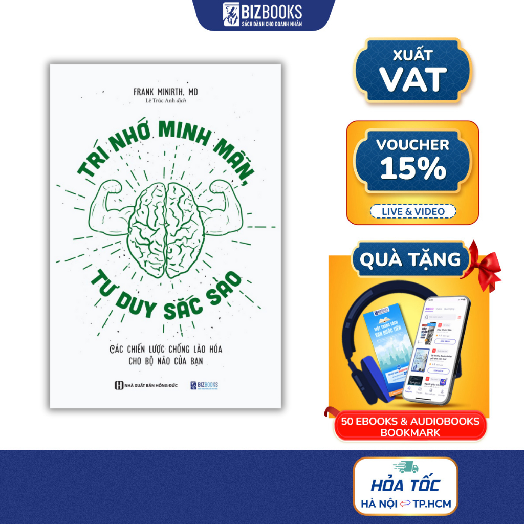 Sách Trí Nhớ Minh Mẫn, Tư Duy Sắc Sảo: Các Chiến Lược Chống Lão Hóa Cho Bộ Não Của Bạn - Bizbooks