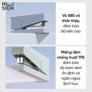 Dập Ghim Xoay Chiều Deli Dập Ghim 50 Trang Kèm Gỡ Ghim Màu Hồng/Xanh Đế Chống Trượt Chất Liệu Cao Cấp Tiện Lợi