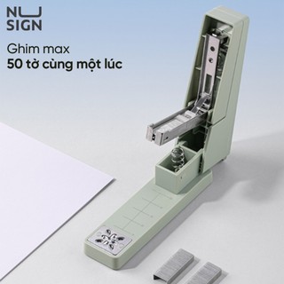 Dập Ghim Xoay Chiều Deli Dập Ghim 50 Trang Kèm Gỡ Ghim Màu Hồng/Xanh Đế Chống Trượt Chất Liệu Cao Cấp Tiện Lợi