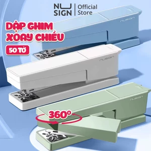 Dập Ghim Xoay Chiều Deli Dập Ghim 50 Trang Kèm Gỡ Ghim Màu Hồng/Xanh Đế Chống Trượt Chất Liệu Cao Cấp Tiện Lợi
