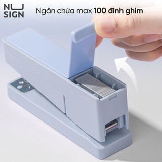 Dập Ghim Xoay Chiều Deli Dập Ghim 50 Trang Kèm Gỡ Ghim Màu Hồng/Xanh Đế Chống Trượt Chất Liệu Cao Cấp Tiện Lợi