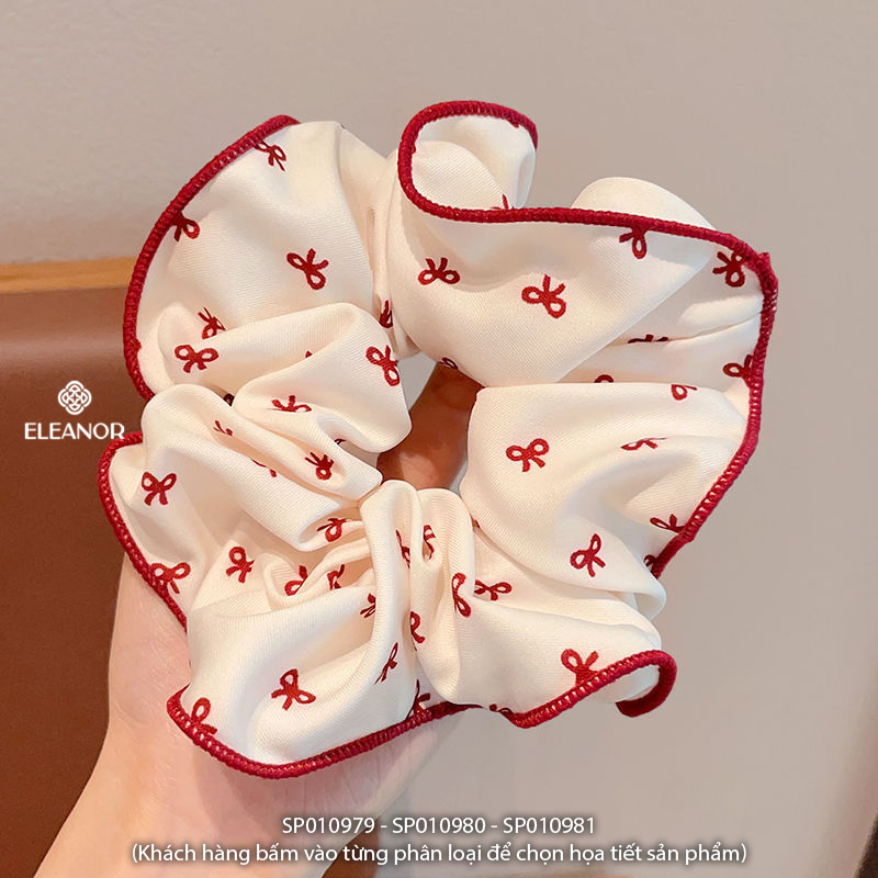Dây buộc tóc nữ scrunchies Eleanor Accessories chấm bi caro đỏ trắng phụ kiện tóc cột tóc tết 10979