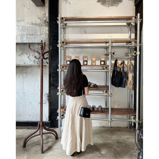 Chân váy dạ text xước form xoè dáng dài Ma Vie