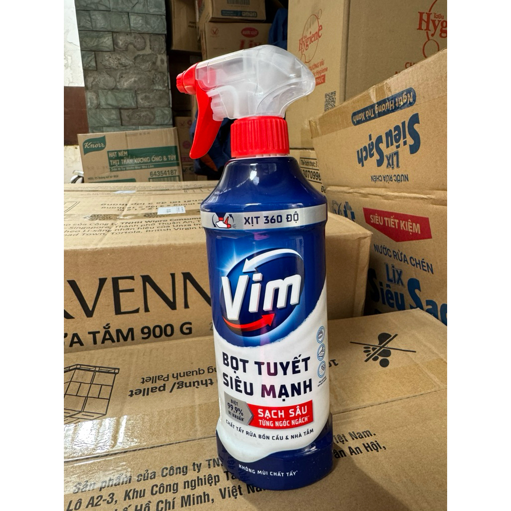 Bọt Tuyết Siêu Mạnh Tẩy Bồn Cầu và Nhà Vệ Sinh Vim | Diệt 99,9% Vi Khuẩn (500ml)