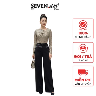 Áo thun họa tiết ánh kim thời trang nữ Seven.AM H101215K