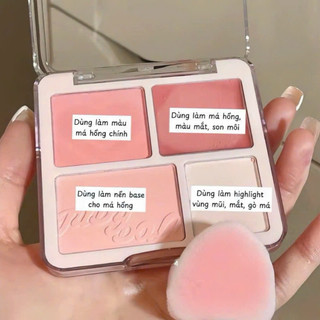 [JUDY 04] Bảng Phấn Má Kèm Highlight 4 Ô Judydoll – Phấn Mịn, Highlight Lấp Lánh (Tặng 1 Mặt Nạ Hoa Quả)