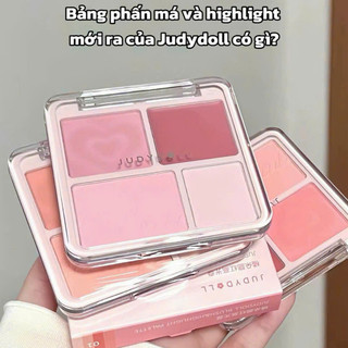 [JUDY 04] Bảng Phấn Má Kèm Highlight 4 Ô Judydoll – Phấn Mịn, Highlight Lấp Lánh (Tặng 1 Mặt Nạ Hoa Quả)