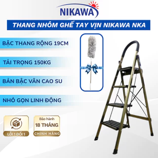Thang nhôm ghế chữ A NIKAWA NKA-06 tay vịn 6 bậc, nhập khẩu Nhật Bản, bảo hành chính hãng 18 tháng