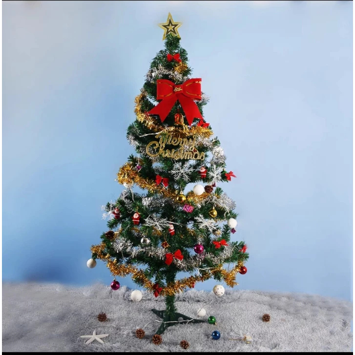Cây Thông Noel Trang Trí Noel 1M8, 2M1, 2M4 - Cây Thông Lá Xanh Tán Dày Tặng Phụ Kiện Siêu Đẹp 991