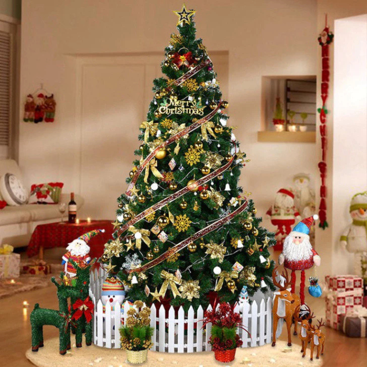 Cây Thông Noel Trang Trí Noel 1M5, 1M8, 2M1 - Cây Thông Lá Xanh Tán Dày Tặng Phụ Kiện Siêu Đẹp 911
