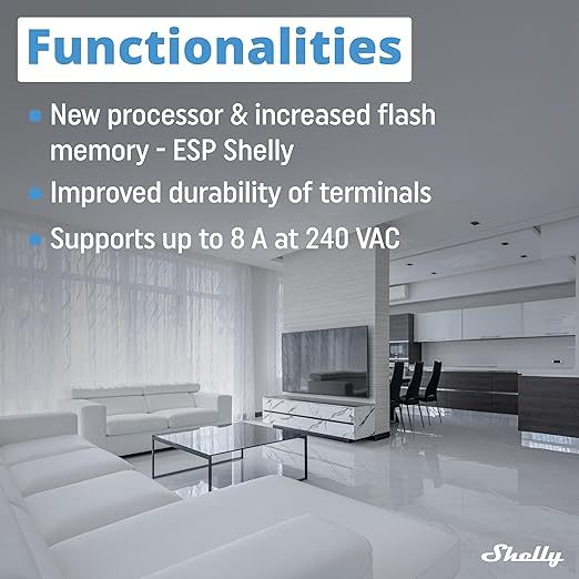 Shelly 1PM Gen3 Công Tắc Thông Minh 1 Kênh + Đo Điện Wi-Fi & Bluetooth 16A Điều Khiển Đèn / Thiết Bị, Tự Động Hóa Nhà