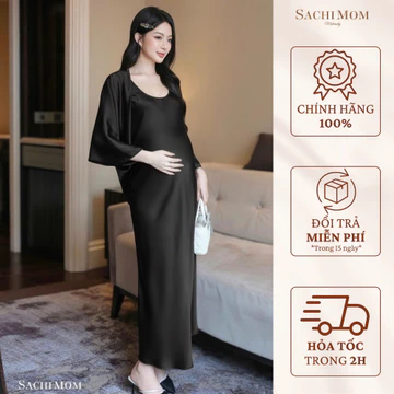 ĐẦM BẦU YONNA 2 MÓN ĐI TIỆC / DẠO PHỐ – ĐẦM 2 DÂY KÈM ÁO KHOÁC DÀI TAY – ĐẦM BẦU SACHIMOM