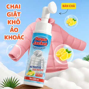 Lọ xịt giặt khô áo khoác, áo phao, áo lông vũ (có bàn chà) - Giặt sạch nhanh chóng - Hương thơm