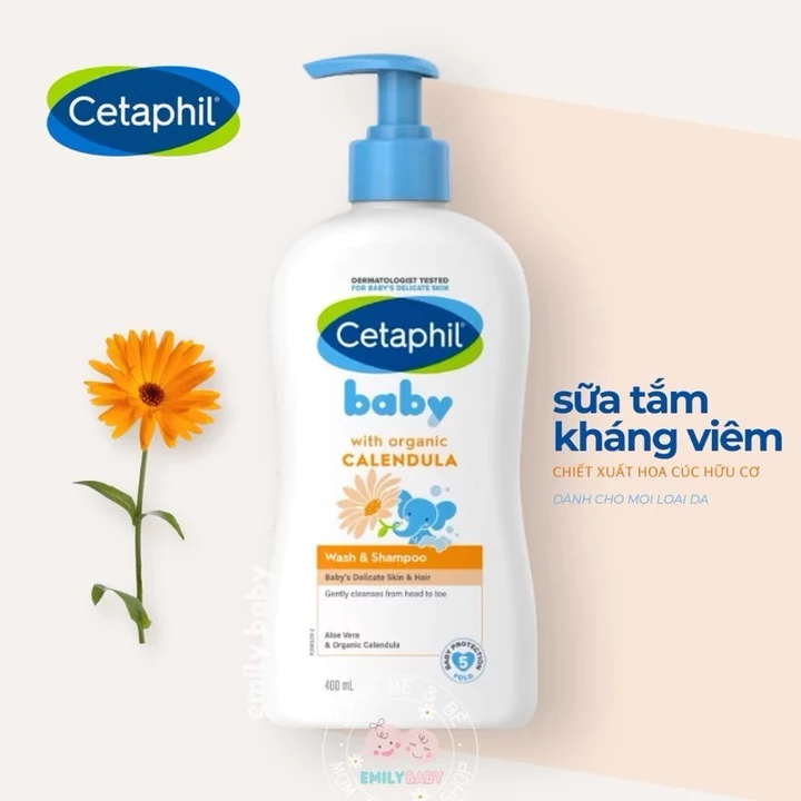 Sữa tắm gội Cetaphil hữu cơ 2in1 dịu nhẹ, hoa cúc và dưỡng ẩm cho bé sơ sinh - Minjeebaby – 3
