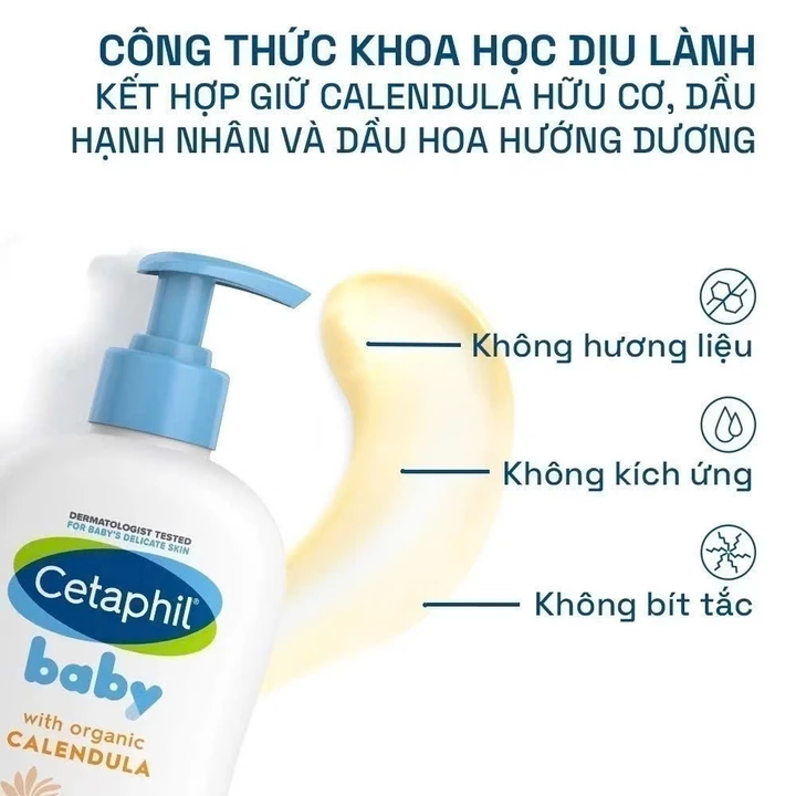 Sữa tắm gội Cetaphil hữu cơ 2in1 dịu nhẹ, hoa cúc và dưỡng ẩm cho bé sơ sinh - Minjeebaby – 5