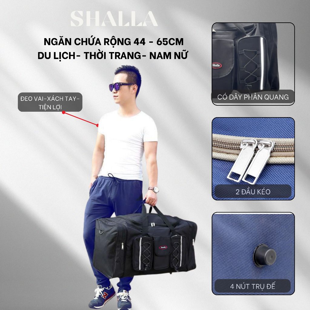 [Ảnh thật] Túi Du Lịch Đựng Quần Áo Balo Trống Xách Tay Cỡ Lớn M.E.N 65CM Hàng đẹp như Hình.