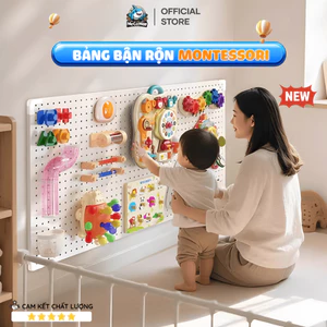 Bảng Bận Rộn Montessori Đa Năng, Đồ Chơi Gỗ Thông Minh Kích Thích Phát Triển Tư Duy và Vận Động Tinh Cho Bé