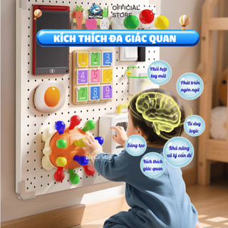 Bảng Bận Rộn Montessori Đa Năng, Đồ Chơi Gỗ Thông Minh Kích Thích Phát Triển Tư Duy và Vận Động Tinh Cho Bé