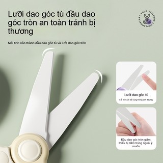 Youkebei Kéo cắt gốm sứ Kéo ăn dặm cho bé, dễ dàng cắt trái cây, thực phẩm mềm Không gỉ, chống ăn mòn, không biến dạng